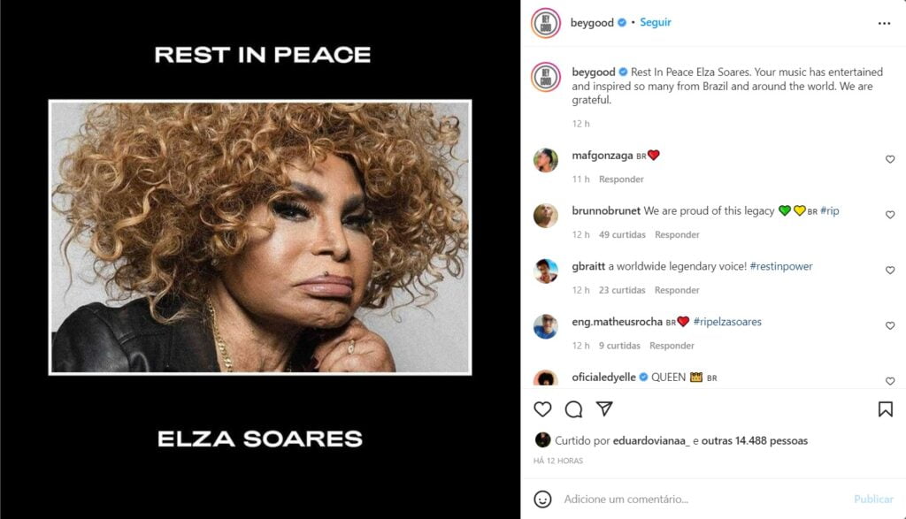 Elza Soares gravou DVD dois dias antes de morrer e tem disco político para ser lançado