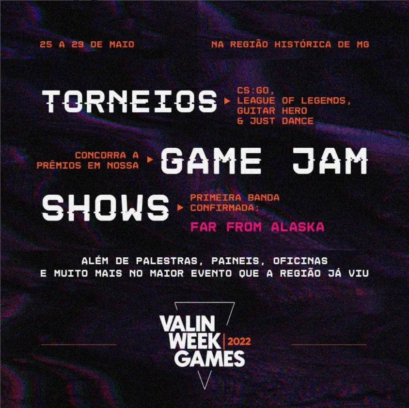 Valin Week Games promete levar inovação, tecnologia e música para público de Ouro Preto e Mariana