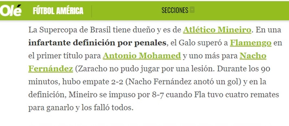 De Chile a Portugal, título da Supercopa do Atlético ganha repercussão internacional