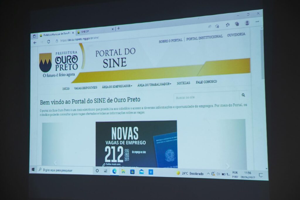 Novo site do Sine Ouro Preto