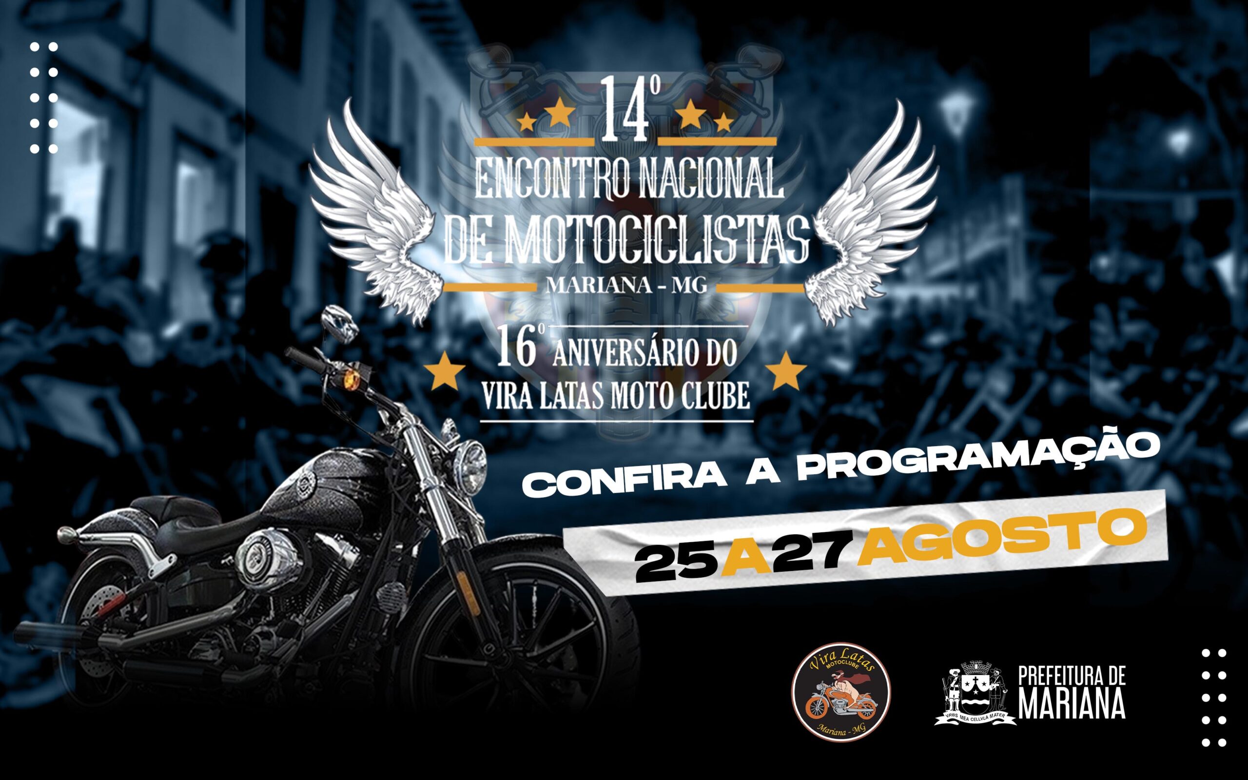 Com covers de Queen, Legião Urbana e Metallica, 14° Encontro Nacional de Motociclistas de Mariana acontecerá em agosto