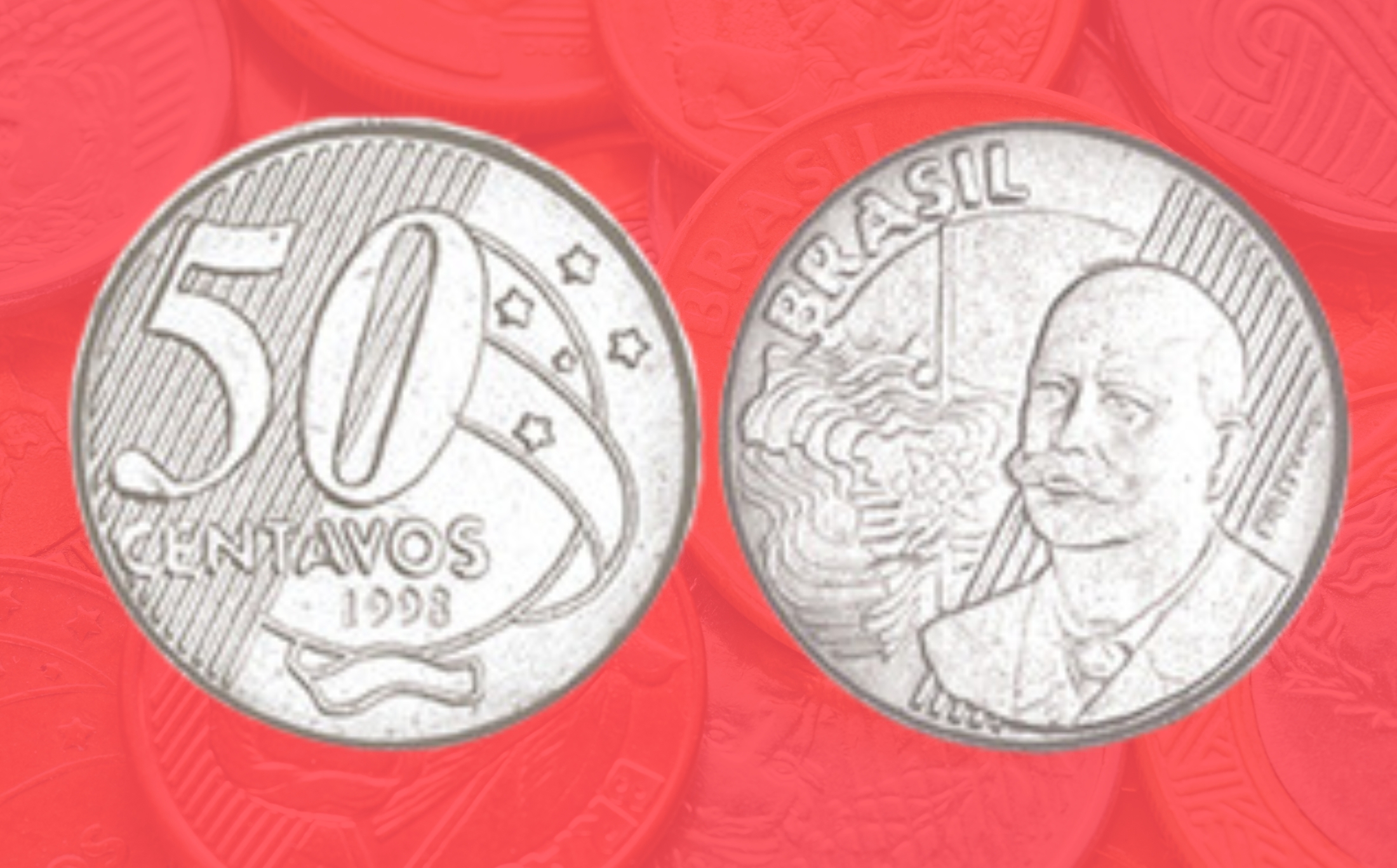 Moeda com valor facial de 50 centavos "com defeito" pode valer muito dinheiro