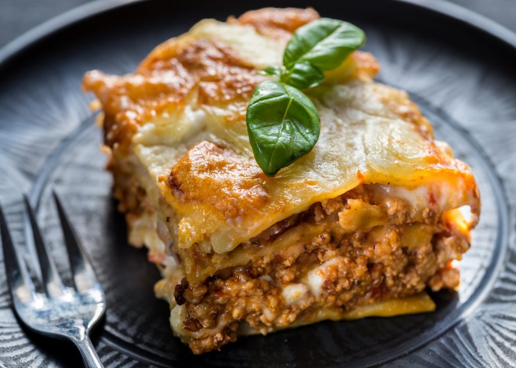 Lasanha de berinjela com carne moída