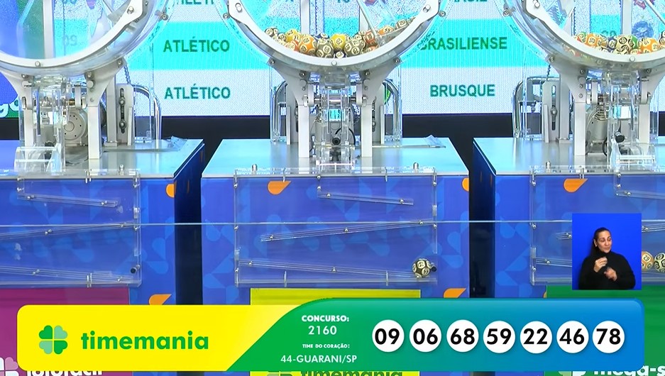 Números do sorteio da Timemania 2160