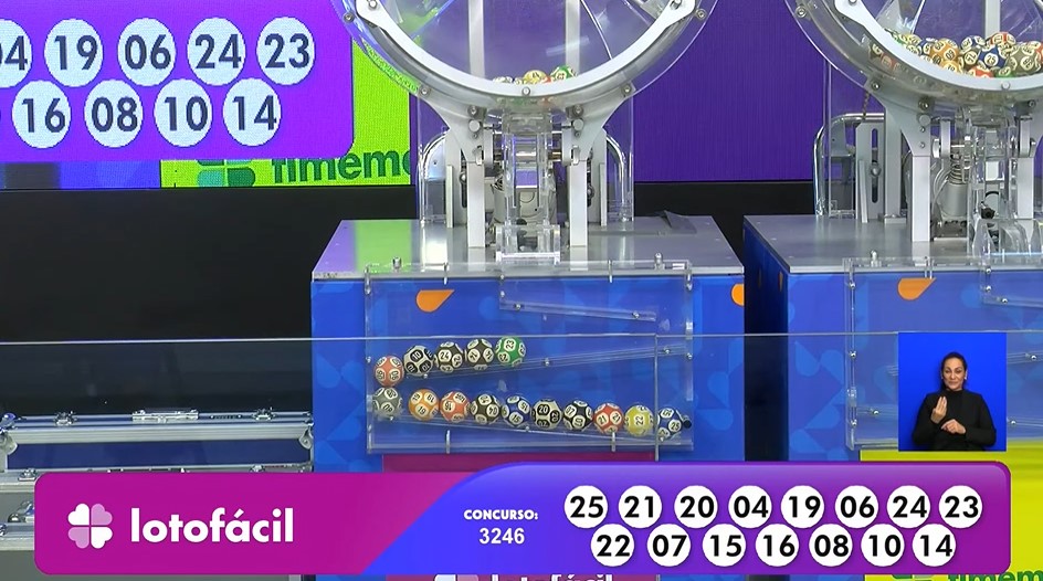 Números do sorteio da Lotofácil 3246