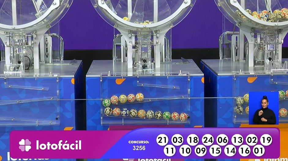 Números do sorteio da Lotofácil 3256