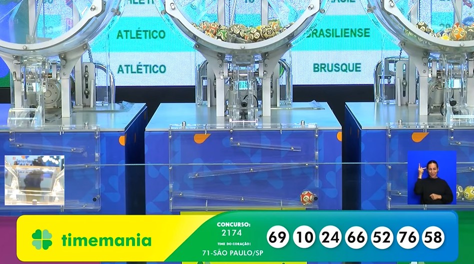 Números do sorteio da Timemania 2174