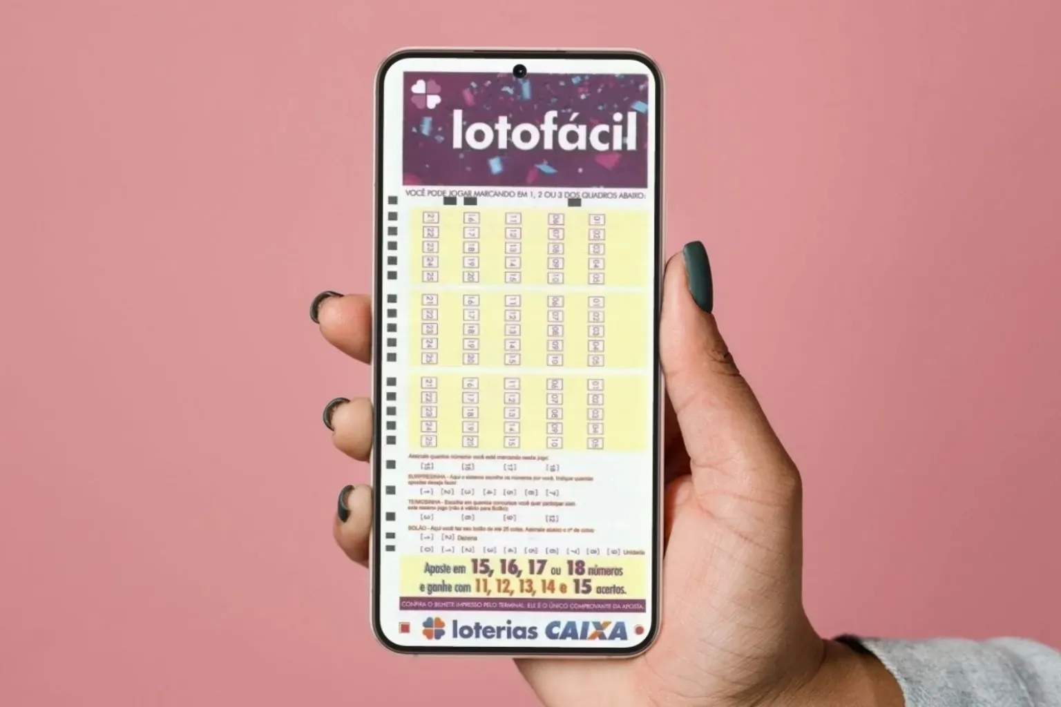Resultado da Lotofácil 3712 de hoje, terça-feira (16/06/2026); prêmio estimado é de R$ 2 milhões