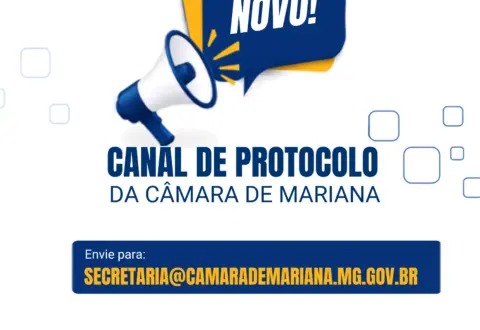 Câmara de Mariana estabelece novo e-mail para protocolo de documentos