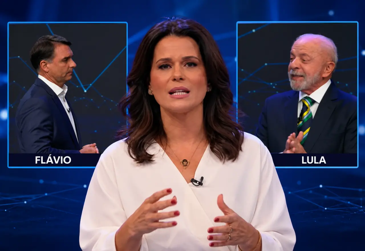 De Itabirito para a televisão nacional, Adriana Araújo conduz com maestria debate na Band marcado por tensão entre Lula e Flávio