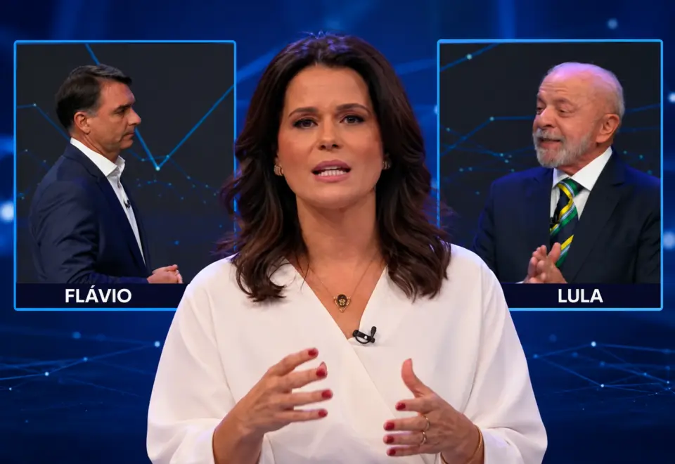 De Itabirito para a televisão nacional, Adriana Araújo conduz com maestria debate na Band marcado por tensão entre Lula e Flávio