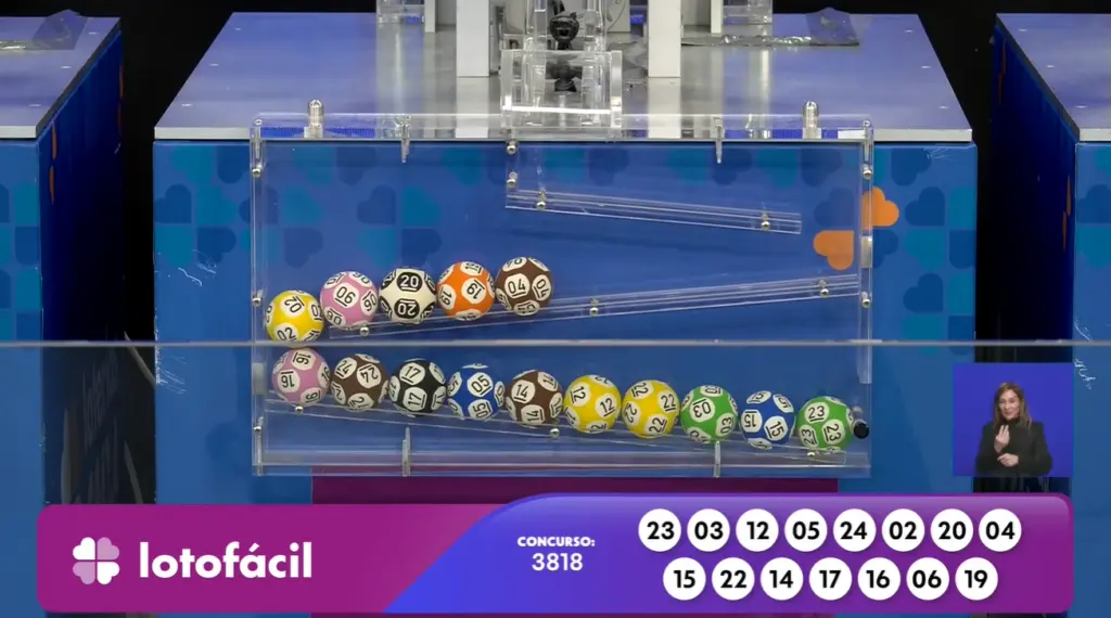 Números do sorteio daLotofácil 3818
