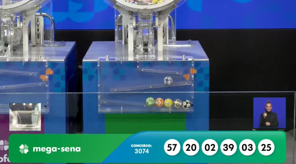 Números do sorteio da Mega-Sena 3074