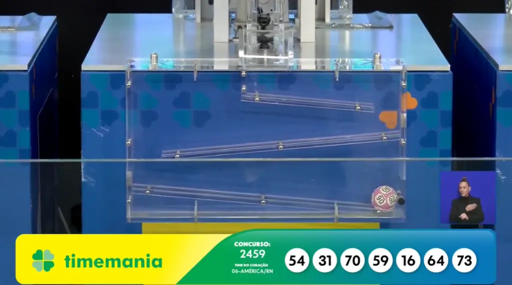 Números do sorteio da Timemania 2459