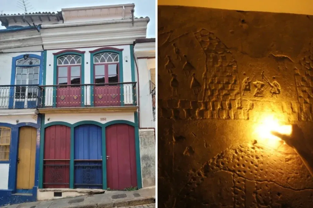 Desenhos em casarão de Ouro Preto podem ser homenagem funerária a mulher africana escravizada