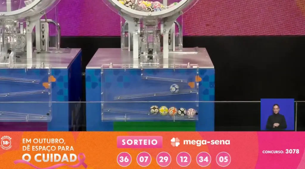 Números do sorteio da Mega-Sena 3078